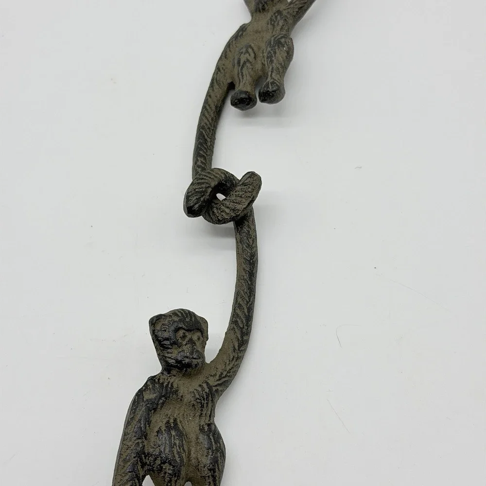 Cast Iron Plant Hangers Monkey Hook Set of‎ 2 Brown 8